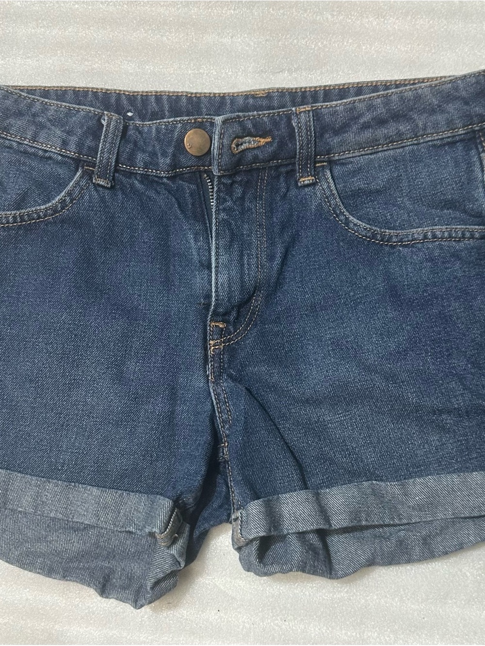 Denim Rolled-Hem Women’s Shorts - Blue